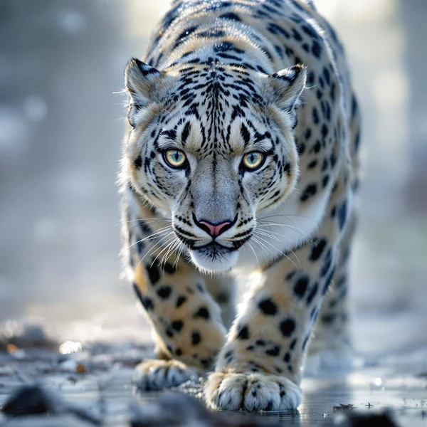 Snow Leopard Cinematic Close-Up