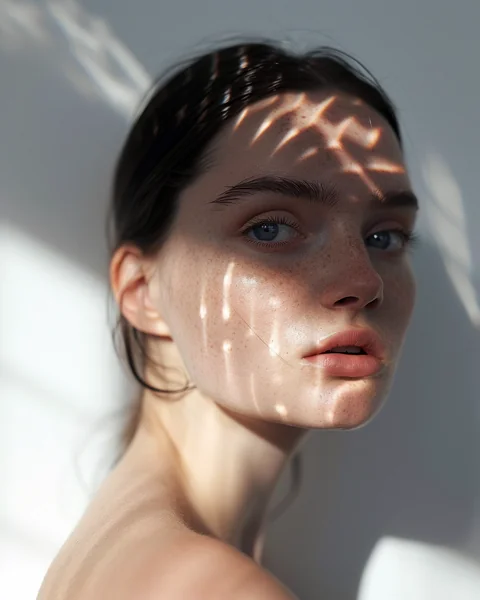 Fashion Model Abstract Light Portrait