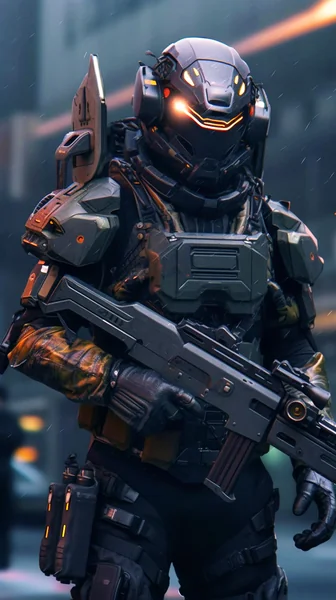Futuristic Armored Soldier