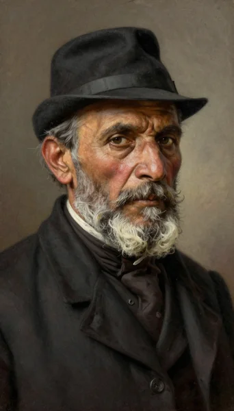 Historic Coal Miner Oil Painting