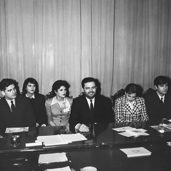 Haunting Black and White Meeting Photo