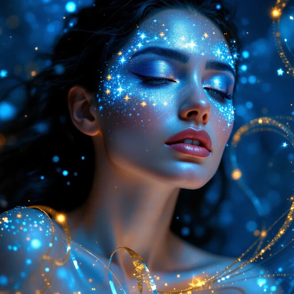 Blue Crystal Makeup Portrait