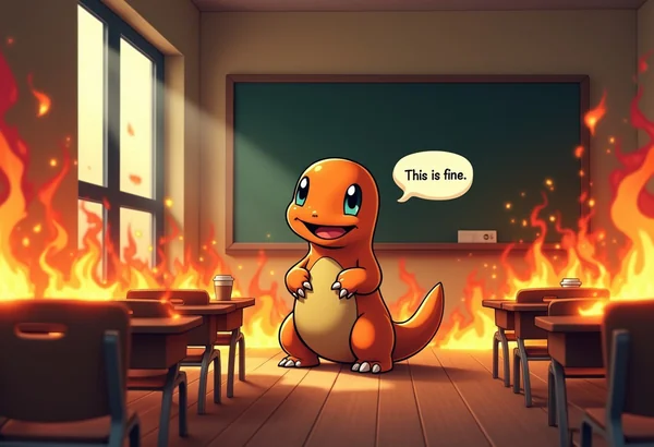 This Is Fine Meme Fire Dragon