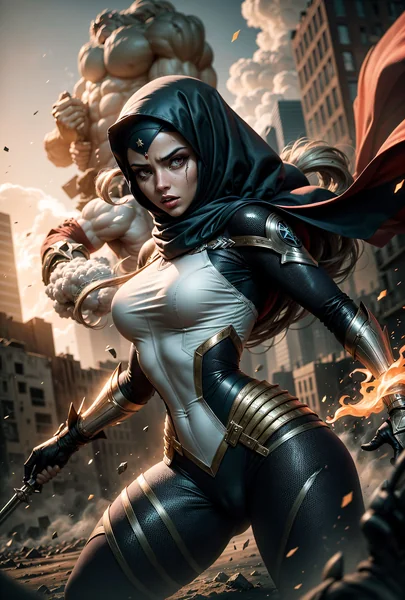Muslim Superhero Epic Battle Art