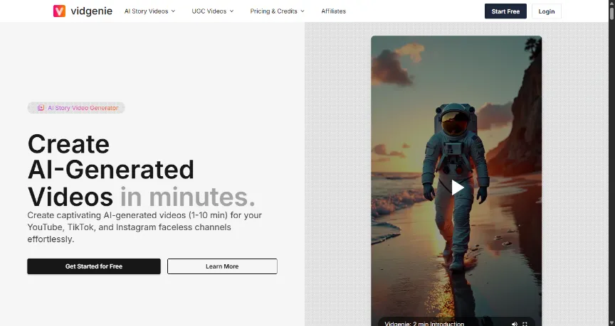 Vidgenie AI Story Videos Production