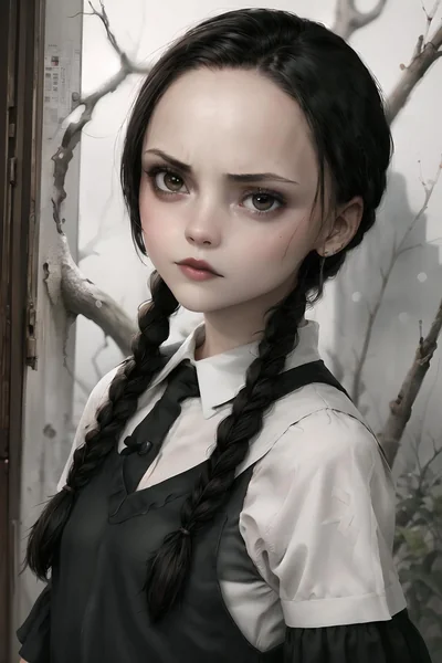 Wednesday Addams Dark Fantasy Portrait