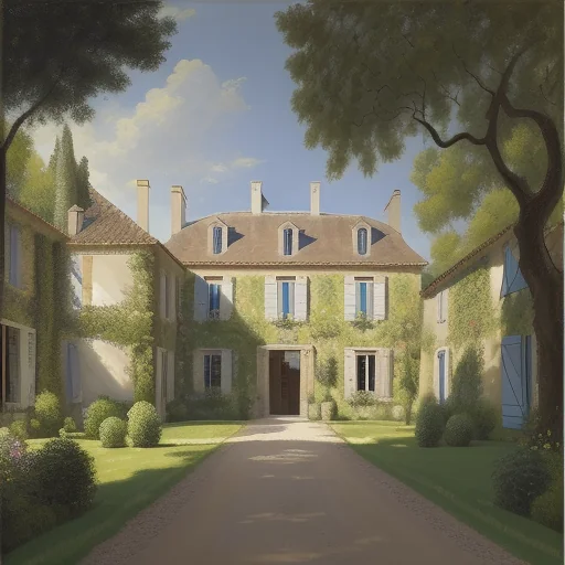 French Manor Oil Painting