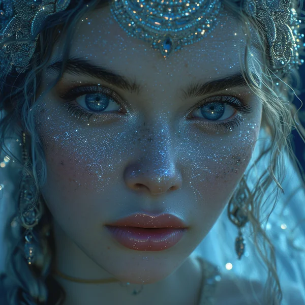 Sparkling Ocean Eyes AI Art