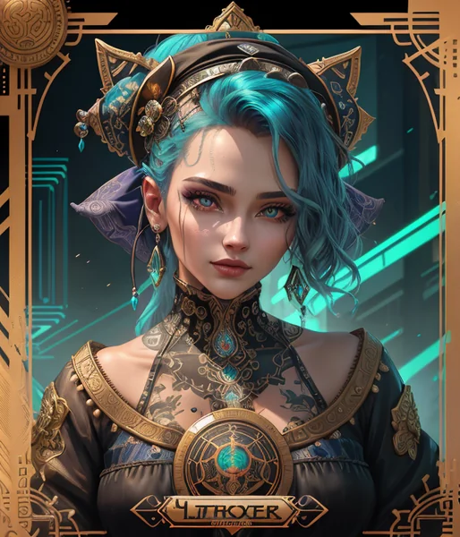 Cyberpunk Tarot Jester Goddess