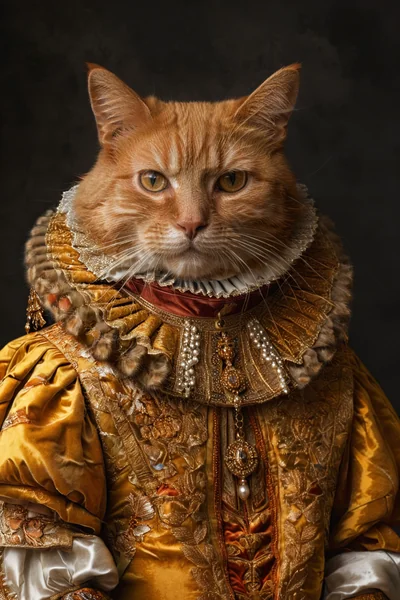 Renaissance Cat Noble Portrait