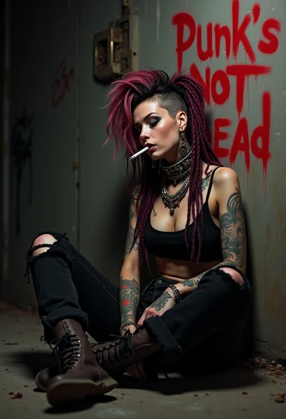 Punk Girl Street Portrait Art