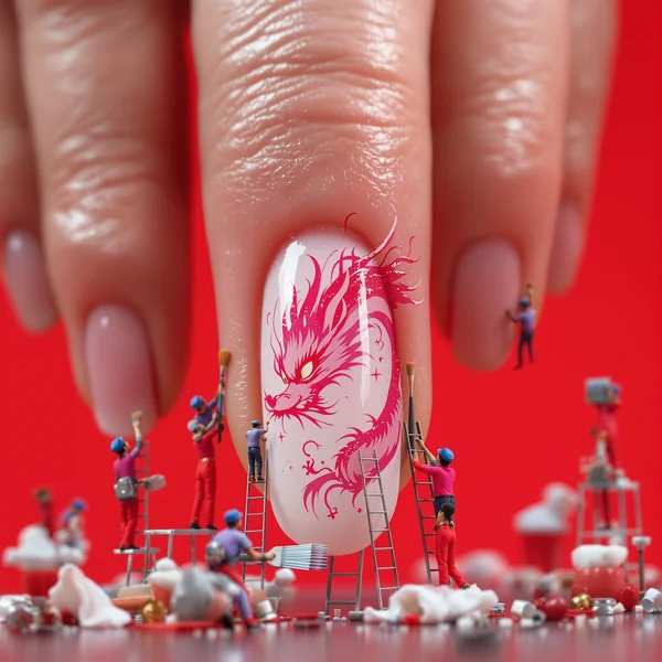 Miniature Nail Art Workers Fantasy