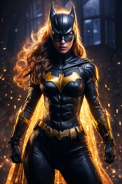 Ultraviolet Batgirl Light Silhouette