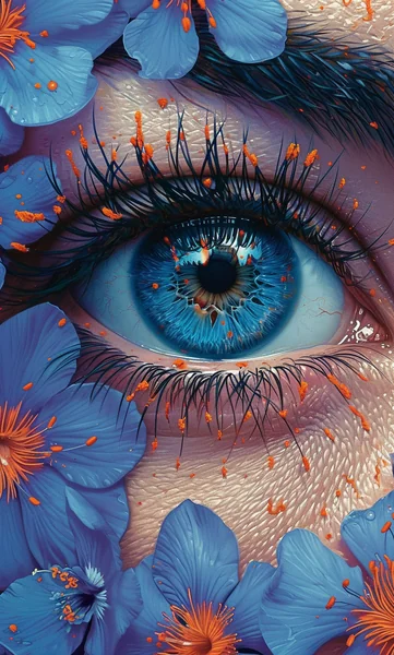 Surreal Floral Eye Painting