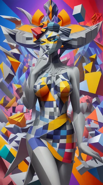 Digital Cubism Visionary Artwork