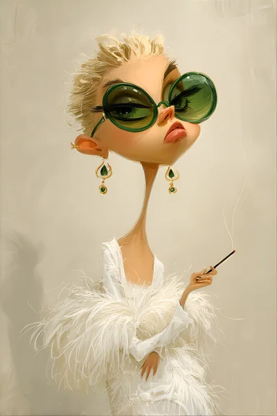 Eccentric Fashionista Caricature