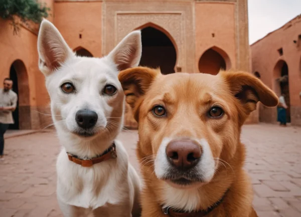 Cat and Dog Selfie in Marrakech