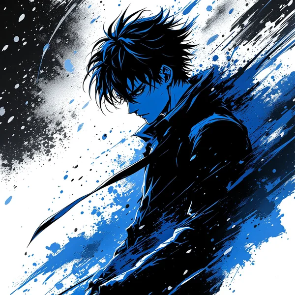 Anime Ink Splash Poster Art
