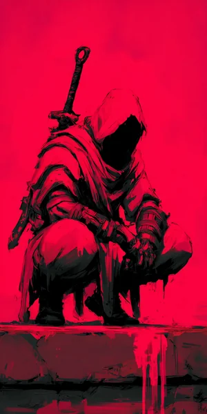 Hooded Sword Warrior Fantasy Art