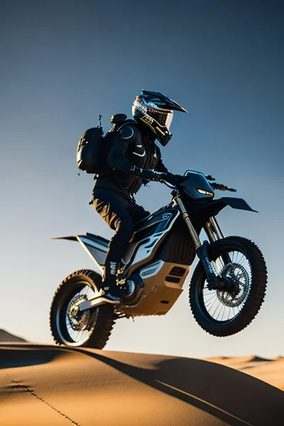 Electric Dirt Bike Desert Action