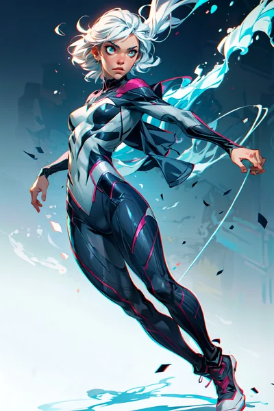 Spider Gwen Action Photoreal Art