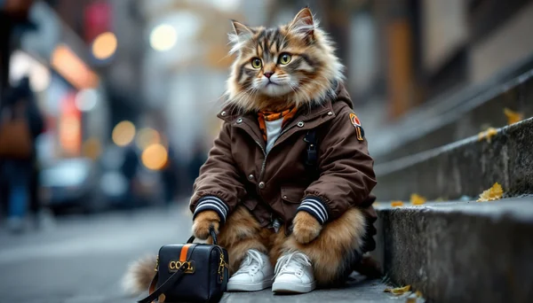 Street Style Cat Fashion Art