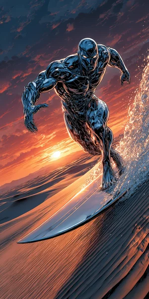 Silver Surfer Sand Dunes Scene