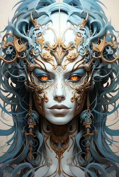 Abstract Cyberpunk Animal Head Art