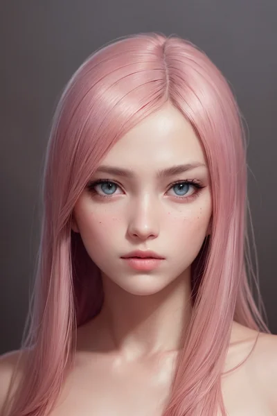 Cinematic Windy Portrait with Pink Hair