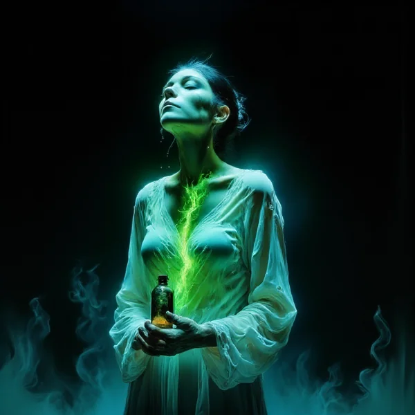 Woman Drinking Poison: Sorrow and Regret in a Dramatic Scene