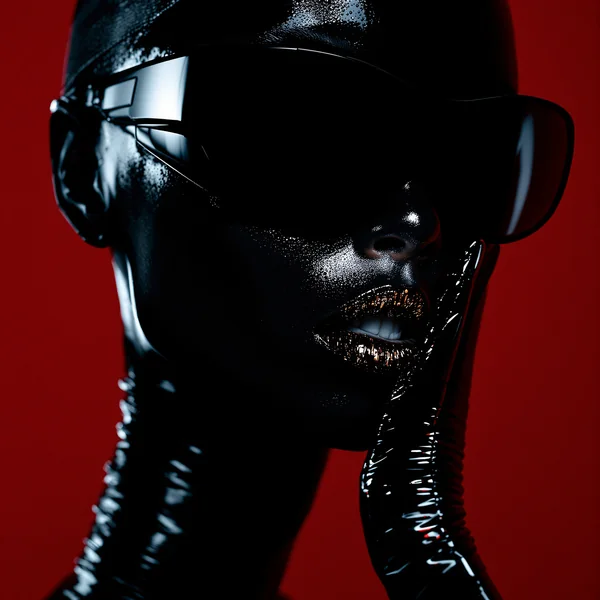 Avant-Garde Latex Fashion Portrait