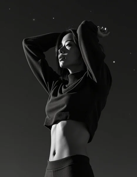 Monochrome Yoga Instructor Portrait