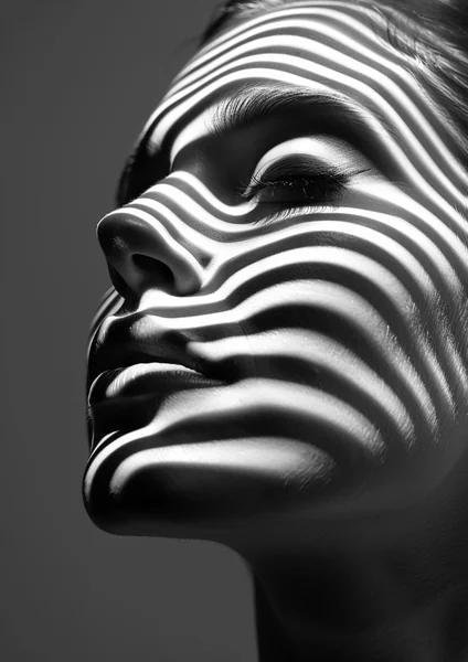 Minimalist Face Light Stripe Art