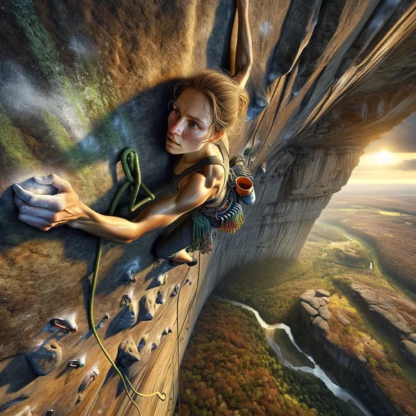 Rock Climbing Extreme Height Portrait