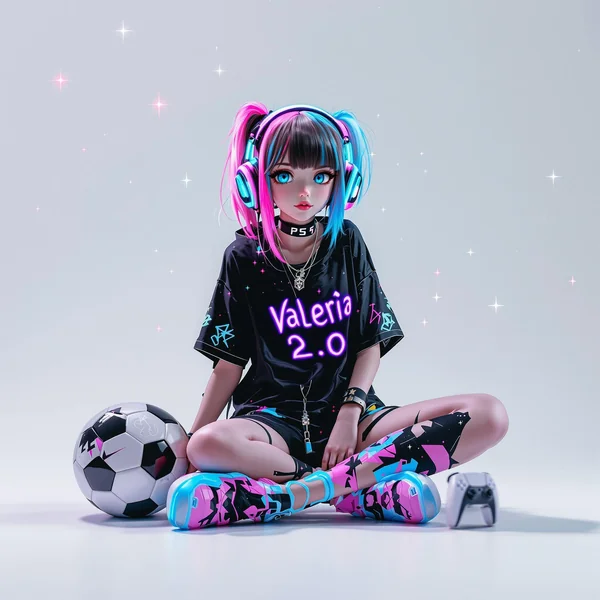 Cyberpunk Kawaii Gamer Girl