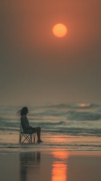 Golden Hour Seaside Silhouette