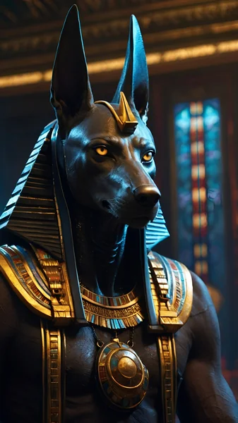 Cyberpunk Anubis Egyptian God Art