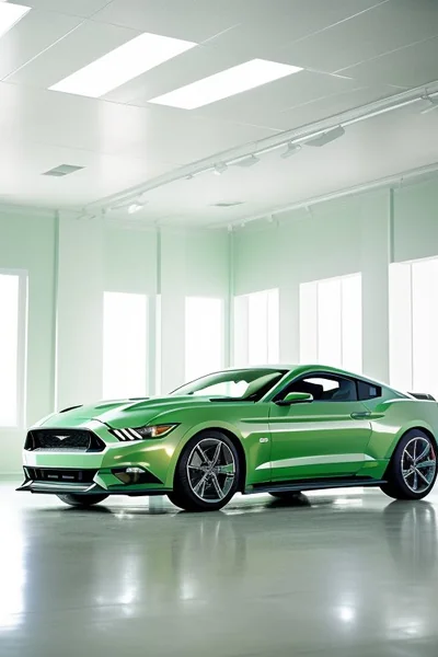 Green Mustang Studio Car Photo
