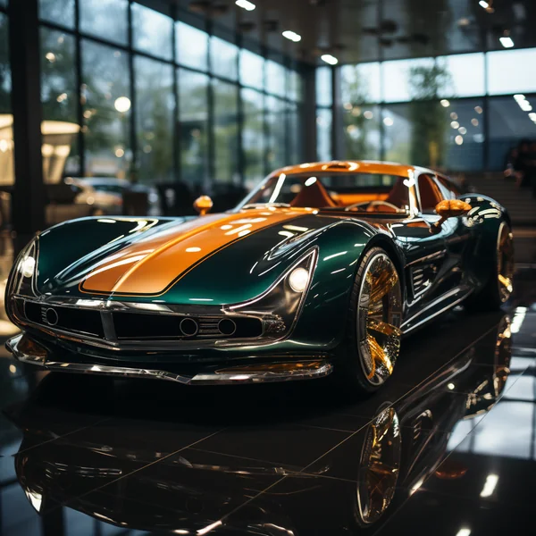 Close - up of Retro - Futuristic Sportscar: Automotive Visual