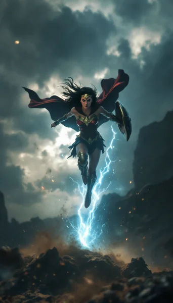 Wonder Woman Style Superhero Leap
