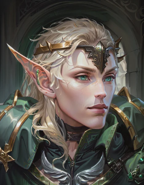 Elf Warrior Portrait Close-Up