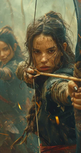 Women Archers Cinematic Battle Art
