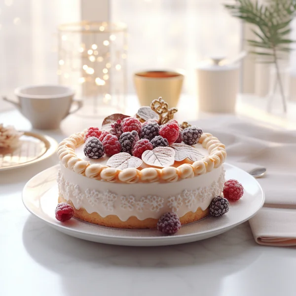 Happy New Year Cake Realistic Render