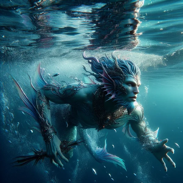 Nereus Merman Warlord Fantasy Art