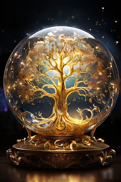 Cosmic Tree of Life Crystal Art