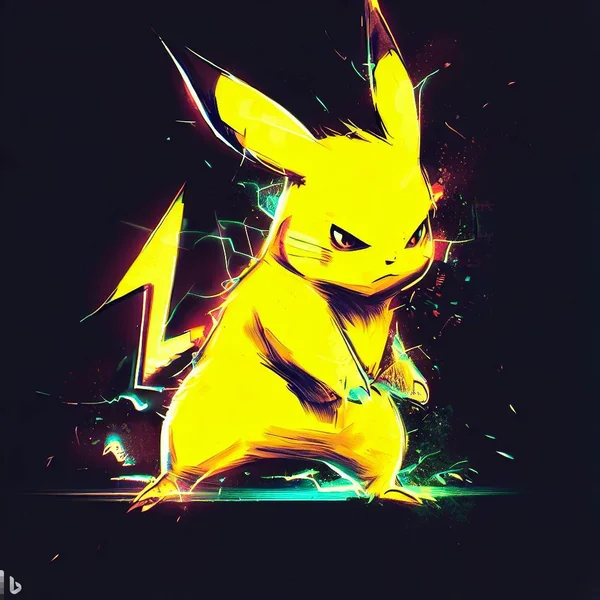 Neon Pikachu Anime Sketch Art