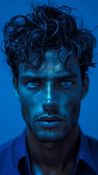 Blue Silhouette Fashion Portrait