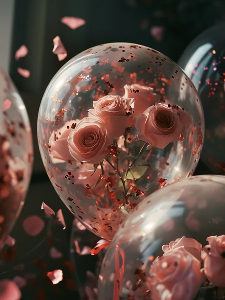 Rose-Filled Balloon Photography