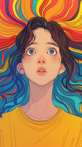 Minimal Color Portrait Illustration