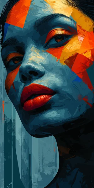 Afrofuturism Female Face Poster